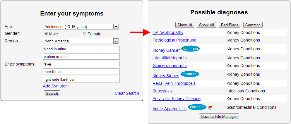 My Symptoms Checker Diagnosis